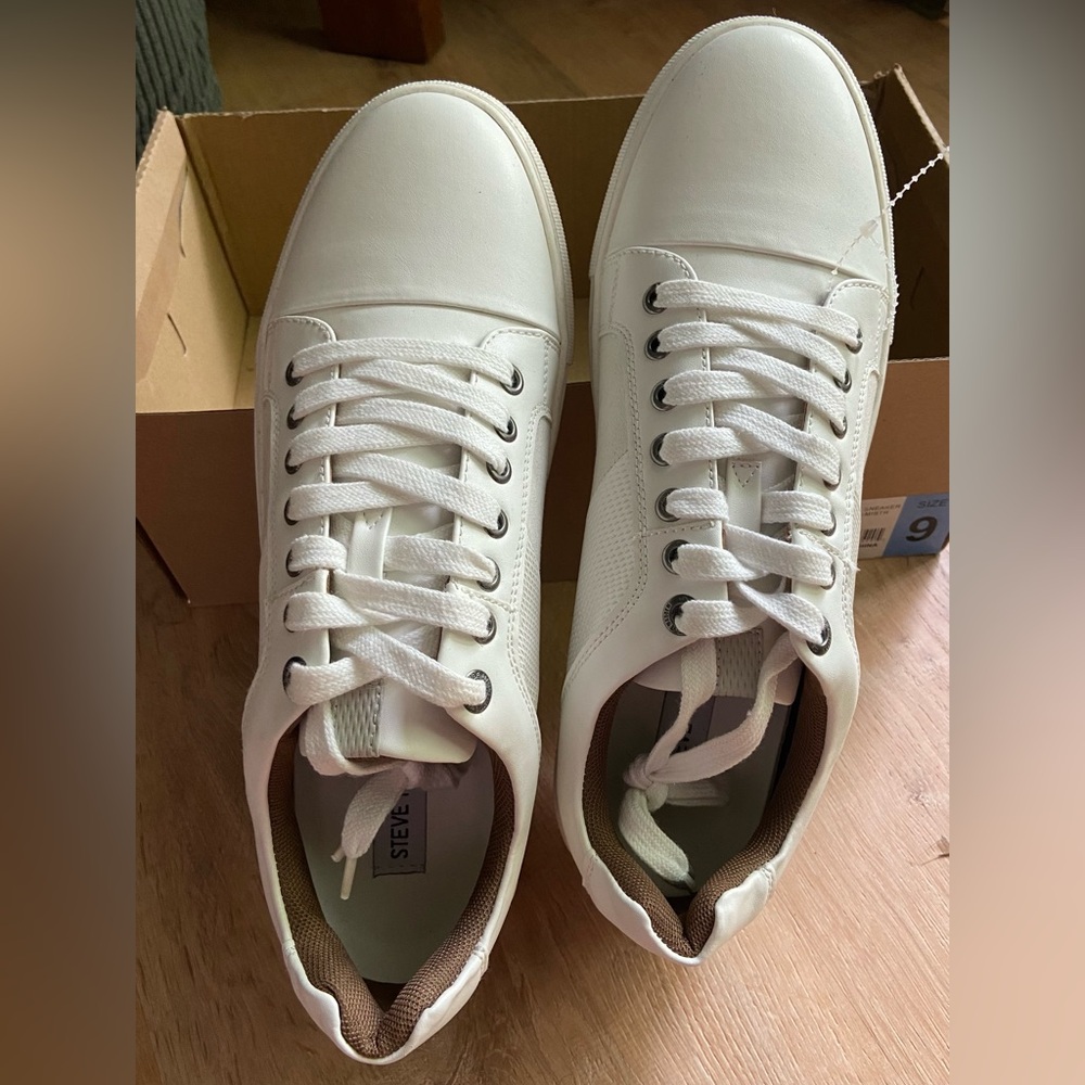 Steve Madden Men's P-Mistr Lace up Sneaker White